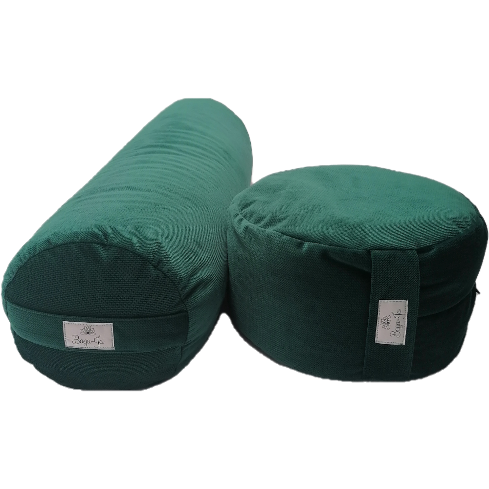 Bolster + poducha Zafu BUTELKOWA ZIELEŃ