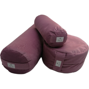 Bolster + poducha Zafu + mały wałek BRUDNY RÓŻ
