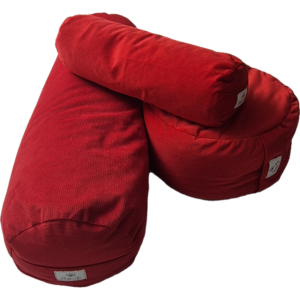 Bolster + poducha Zafu + mały wałek CZERWONY