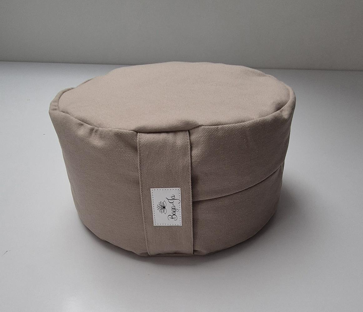 Bolster + poducha Zafu Beżowy Bawełna - obrazek 3