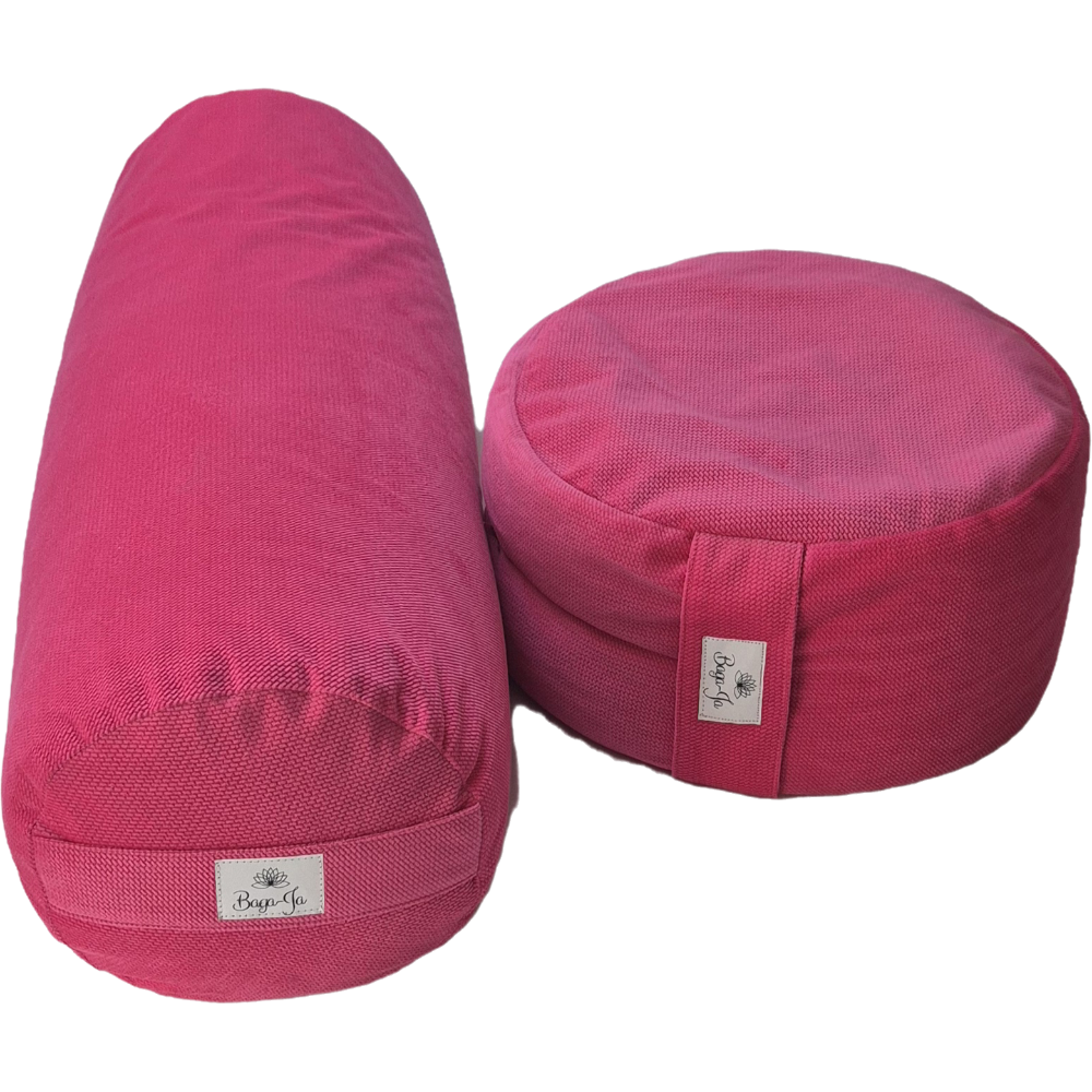 Bolster + poducha Zafu FUKSJA