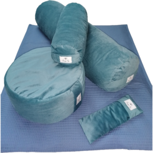 Bolster + poducha Zafu + zabuton +mały wałek SZMARAGD