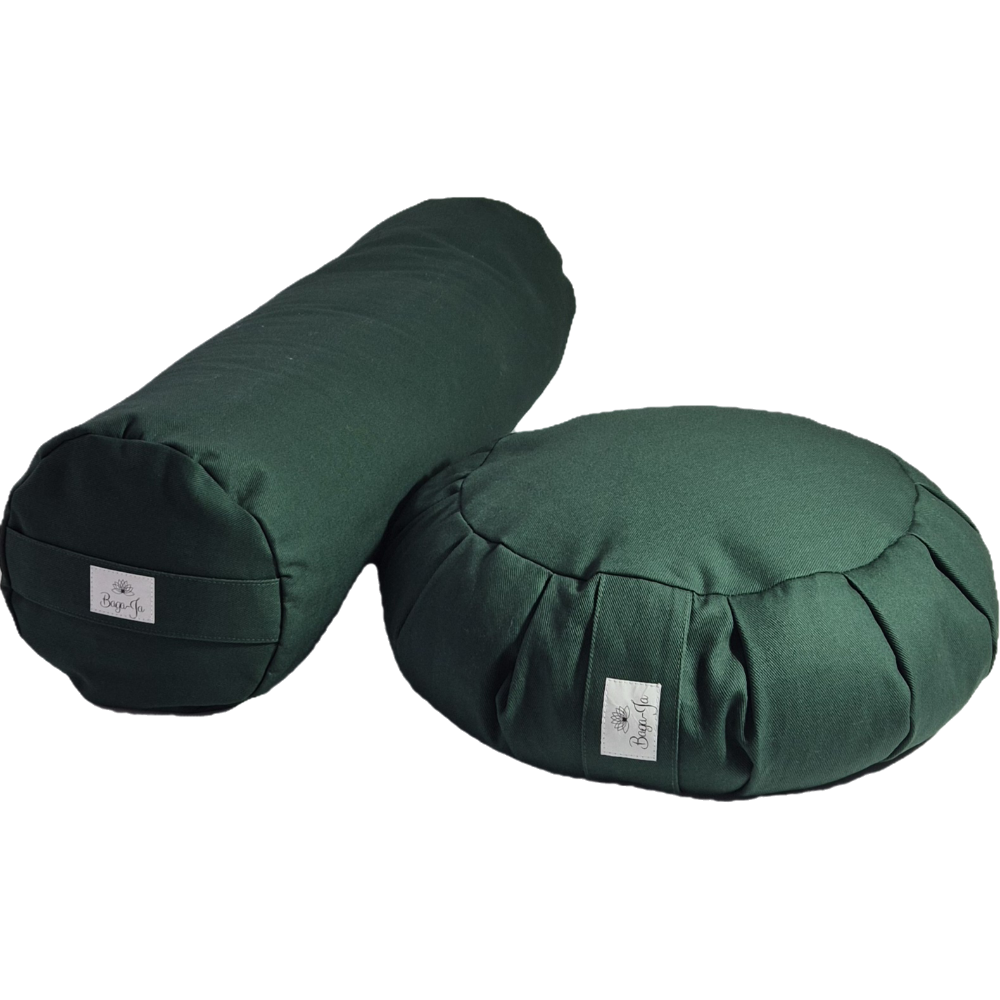 Bolster + poducha Lotos BUTELKOWA ZIELEŃ Bawełna