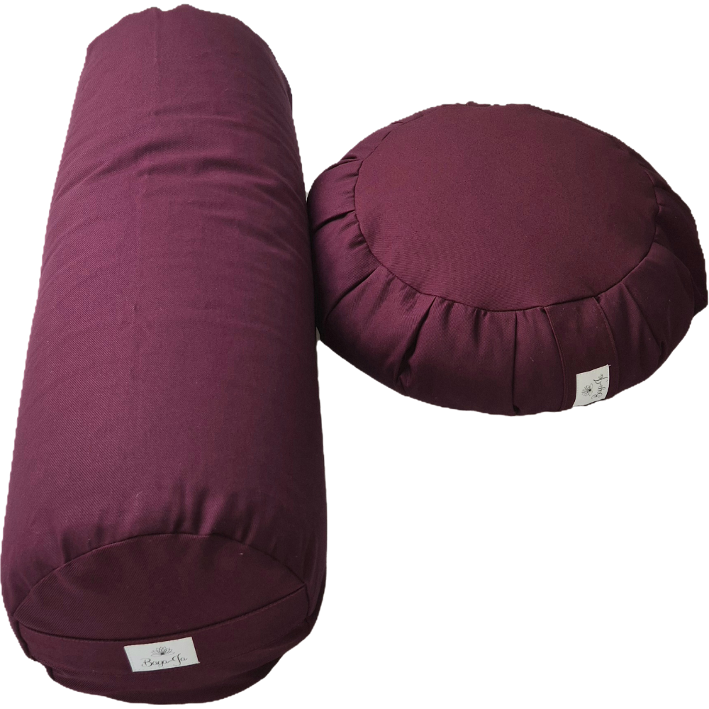 Bolster + poducha Lotos BURGUND Bawełna - obrazek 2